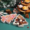image:imageBeaupretty 2pcs Christmas Tree Serving Tray Platter Dry Fruits Snacks Plates Candy Container for Holiday WhiteWhite