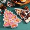 image:imageBeaupretty 2pcs Christmas Tree Serving Tray Platter Dry Fruits Snacks Plates Candy Container for Holiday WhiteWhite