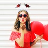 image:imageBeaupretty 2pcs Heart Shaped Headband Red Sequin Love Shaped Head Boppers Glitter Party Hair Accessoires for Holiday Festival Valentines Day Hair Hoops