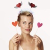 image:imageBeaupretty 2pcs Heart Shaped Headband Red Sequin Love Shaped Head Boppers Glitter Party Hair Accessoires for Holiday Festival Valentines Day Hair Hoops