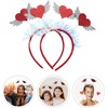 image:imageBeaupretty 2pcs Heart Shaped Headband Red Sequin Love Shaped Head Boppers Glitter Party Hair Accessoires for Holiday Festival Valentines Day Hair Hoops