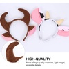 image:imageBeaupretty 2pcs Horn Ears Headband Bull Horns Headband Cow Plush Animals Ears Headwear for Christmas Holiday Costume
