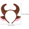 image:imageBeaupretty 2pcs Horn Ears Headband Bull Horns Headband Cow Plush Animals Ears Headwear for Christmas Holiday Costume