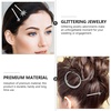 image:imageBeaupretty 2pcs Moon Star Hair Clips Vintage Metal Alloy Rhinestone Bobby Pins Hair Accessories for Women Silver