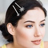 image:imageBeaupretty 2pcs Moon Star Hair Clips Vintage Metal Alloy Rhinestone Bobby Pins Hair Accessories for Women Silver