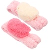 image:imageBeaupretty 2pcs Plush Spa Headband Cute Heart Coral Fleece Makeup Headband Soft Elastic Head Wrap Cosmetic Bow Hair Bands Women Facial Hair Scrunchies for Shower WhitePink White Pink Rosy