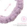 image:imageBeaupretty 2pcs Plush Spa Headband Cute Heart Coral Fleece Makeup Headband Soft Elastic Head Wrap Cosmetic Bow Hair Bands Women Facial Hair Scrunchies for Shower WhitePink Violet