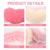 image:imageBeaupretty 2pcs Plush Spa Headband Cute Heart Coral Fleece Makeup Headband Soft Elastic Head Wrap Cosmetic Bow Hair Bands Women Facial Hair Scrunchies for Shower WhitePink White Pink Rosy
