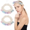 image:imageBeaupretty 2pcs Plush Spa Headband Cute Heart Coral Fleece Makeup Headband Soft Elastic Head Wrap Cosmetic Bow Hair Bands Women Facial Hair Scrunchies for Shower WhiteWhite