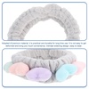 image:imageBeaupretty 2pcs Plush Spa Headband Cute Heart Coral Fleece Makeup Headband Soft Elastic Head Wrap Cosmetic Bow Hair Bands Women Facial Hair Scrunchies for Shower WhiteGrey