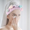 image:imageBeaupretty 2pcs Plush Spa Headband Cute Heart Coral Fleece Makeup Headband Soft Elastic Head Wrap Cosmetic Bow Hair Bands Women Facial Hair Scrunchies for Shower WhitePink Violet