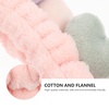 image:imageBeaupretty 2pcs Plush Spa Headband Cute Heart Coral Fleece Makeup Headband Soft Elastic Head Wrap Cosmetic Bow Hair Bands Women Facial Hair Scrunchies for Shower WhitePink Violet