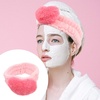 image:imageBeaupretty 2pcs Plush Spa Headband Cute Heart Coral Fleece Makeup Headband Soft Elastic Head Wrap Cosmetic Bow Hair Bands Women Facial Hair Scrunchies for Shower WhitePink White Pink Rosy