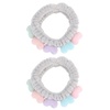 image:imageBeaupretty 2pcs Plush Spa Headband Cute Heart Coral Fleece Makeup Headband Soft Elastic Head Wrap Cosmetic Bow Hair Bands Women Facial Hair Scrunchies for Shower WhiteGrey