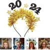 image:imageBeaupretty 3 Pieces 2024 New Year Headbands Happy New Year Headband with 2024 Star New Years Eve Headbands New Year Party Favors 1Silver2Gold