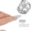 image:imageBeaupretty 3 Pieces Finger Nail Rings Rhinestone Crown Fingernail Rings Fashion Crown Knuckle Nail Rings Decoration Tip for Girls Women