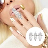 image:imageBeaupretty 3 Pieces Finger Nail Rings Rhinestone Crown Fingernail Rings Fashion Crown Knuckle Nail Rings Decoration Tip for Girls Women