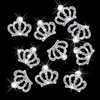 image:imageBeaupretty 30 pcs Accessory Rhinestones Diy Decoration Flatback Back Mini Jewelry Crafts Embellishments Shape Crowns Silver and Cellphone Present Metal Button Tiny MakingSilverx3pcs