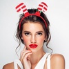 image:imageBeaupretty 3PCS Christmas Candy Cane Headbands Holiday Headpiece Hair Christmas Accessories for Women Girls