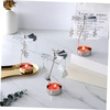 image:imageBeaupretty 3PCS Rotary Candle Holder Spinning Carousel Candlestick Tea Light Holder with Snowflake Xmas Tree Angel Decor for Wedding Christmas Festival Home Silver