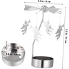 image:imageBeaupretty 3PCS Rotary Candle Holder Spinning Carousel Candlestick Tea Light Holder with Snowflake Xmas Tree Angel Decor for Wedding Christmas Festival Home Silver