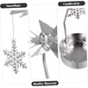 image:imageBeaupretty 3PCS Rotary Candle Holder Spinning Carousel Candlestick Tea Light Holder with Snowflake Xmas Tree Angel Decor for Wedding Christmas Festival Home Silver