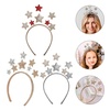 image:imageBeaupretty 3Pcs Glitter Star Headband Stars Hair Bands Head Bopper Children Hair Hoop for Women Girls Party Hair Decor
