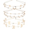 image:imageBeaupretty 3pcs Multilayer Crystal Headband Rhinestone Hair for Women Delicate Bridal Headdress for Weddings Engagements and PartiesAs Shown