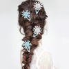 image:imageBeaupretty 4 Pairs Snowflake Hair Clips Glittery Snowflake Barrettes Teen Girls Hair Snap Clips Winter Theme Party Hair Accessories
