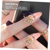 image:imageBeaupretty 4 Pcs Finger Nail Rings Luxury Crystal Rhinestone Fingernails Ring Fashion Crown Knuckle Nail Rings Decoration Tip for Women
