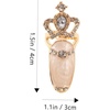 image:imageBeaupretty 4 Pcs Finger Nail Rings Luxury Crystal Rhinestone Fingernails Ring Fashion Crown Knuckle Nail Rings Decoration Tip for Women