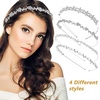 image:imageBeaupretty 4 Pieces Womens Wedding Crystal Bridal and Leaves Tiara Princess Crowns Wedding Headpieces Headdress