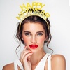 image:imageBeaupretty 4PCS Happy New Year Headband Glitter New Year Eve Party Favors for Holiday for Women Girls GoldenGolden