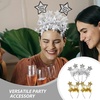 image:imageBeaupretty 4PCS New Year Headband 2026 New Year Eve Tiara Tinsel Star Headpieces Nye Party Supplies for Nye Christmas Party