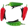 image:imageBeaupretty 4Pcs Vegetable Chili Pepper Hairpins Alligator Barrettes Mini Food Design Hair Clips Girls Women Hair Styling Accessories
