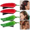 image:imageBeaupretty 4Pcs Vegetable Chili Pepper Hairpins Alligator Barrettes Mini Food Design Hair Clips Girls Women Hair Styling Accessories