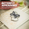 image:imageBeaupretty 50pcs Butterflies DIY Craft Sheer Mesh Wire Glitter Butterfly with Gem for Wedding Home Decor Party PurpleBlack