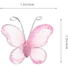 image:imageBeaupretty 50pcs Butterflies DIY Craft Sheer Mesh Wire Glitter Butterfly with Gem for Wedding Home Decor Party PurplePink