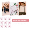 image:imageBeaupretty 50pcs Butterflies DIY Craft Sheer Mesh Wire Glitter Butterfly with Gem for Wedding Home Decor Party PurplePink