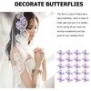 image:imageBeaupretty 50pcs Butterflies DIY Craft Sheer Mesh Wire Glitter Butterfly with Gem for Wedding Home Decor Party PurplePurple