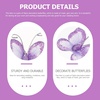image:imageBeaupretty 50pcs Butterflies DIY Craft Sheer Mesh Wire Glitter Butterfly with Gem for Wedding Home Decor Party PurplePurple