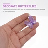image:imageBeaupretty 50pcs Butterflies DIY Craft Sheer Mesh Wire Glitter Butterfly with Gem for Wedding Home Decor Party PurplePurple