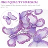 image:imageBeaupretty 50pcs Butterflies DIY Craft Sheer Mesh Wire Glitter Butterfly with Gem for Wedding Home Decor Party PurplePurple