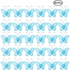image:imageBeaupretty 50pcs Butterflies DIY Craft Sheer Mesh Wire Glitter Butterfly with Gem for Wedding Home Decor Party PurpleSkyblue