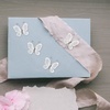 image:imageBeaupretty 50pcs Butterflies DIY Craft Sheer Mesh Wire Glitter Butterfly with Gem for Wedding Home Decor Party PurpleWhite