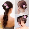 image:imageBeaupretty 6 Pcs Pink Rose Hair Pins for Wedding UShaped Simulated Flower Clips Elegant Bridal Hair Forks for Bridesmaids Prom amp Garden PartyPink