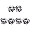 image:imageBeaupretty 6 Pcs Women Elastic Hair Scrunchies with Chessboard Pattern Black White Checkered Hair Ties for Ponytail Wrist Accessory Daily StylingAssorted Colorx3pcs