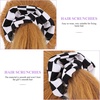 image:imageBeaupretty 6 Pcs Women Elastic Hair Scrunchies with Chessboard Pattern Black White Checkered Hair Ties for Ponytail Wrist Accessory Daily StylingAssorted Colorx3pcs