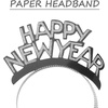 image:imageBeaupretty 6pcs Glitter Happy New Year Headbands Fashion Party Headwraps Accessories Random Colors New Year Eve Party Supplies