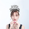 image:imageBeaupretty 6pcs Glitter Happy New Year Headbands Fashion Party Headwraps Accessories Random Colors New Year Eve Party Supplies